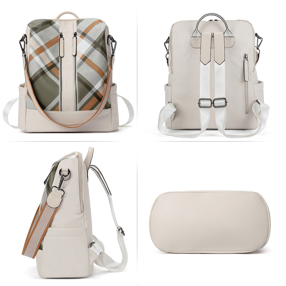 Greene Vegan Soft Leather Backpack Leather Purse For Work And Study | Two-Toned