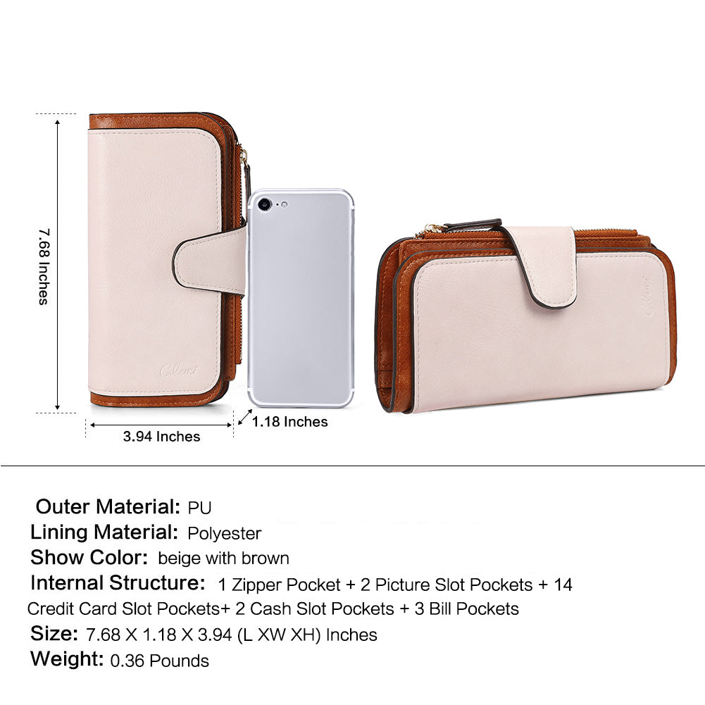 Cathy Luxury Women's Vegan Leather Wallet With Zipper