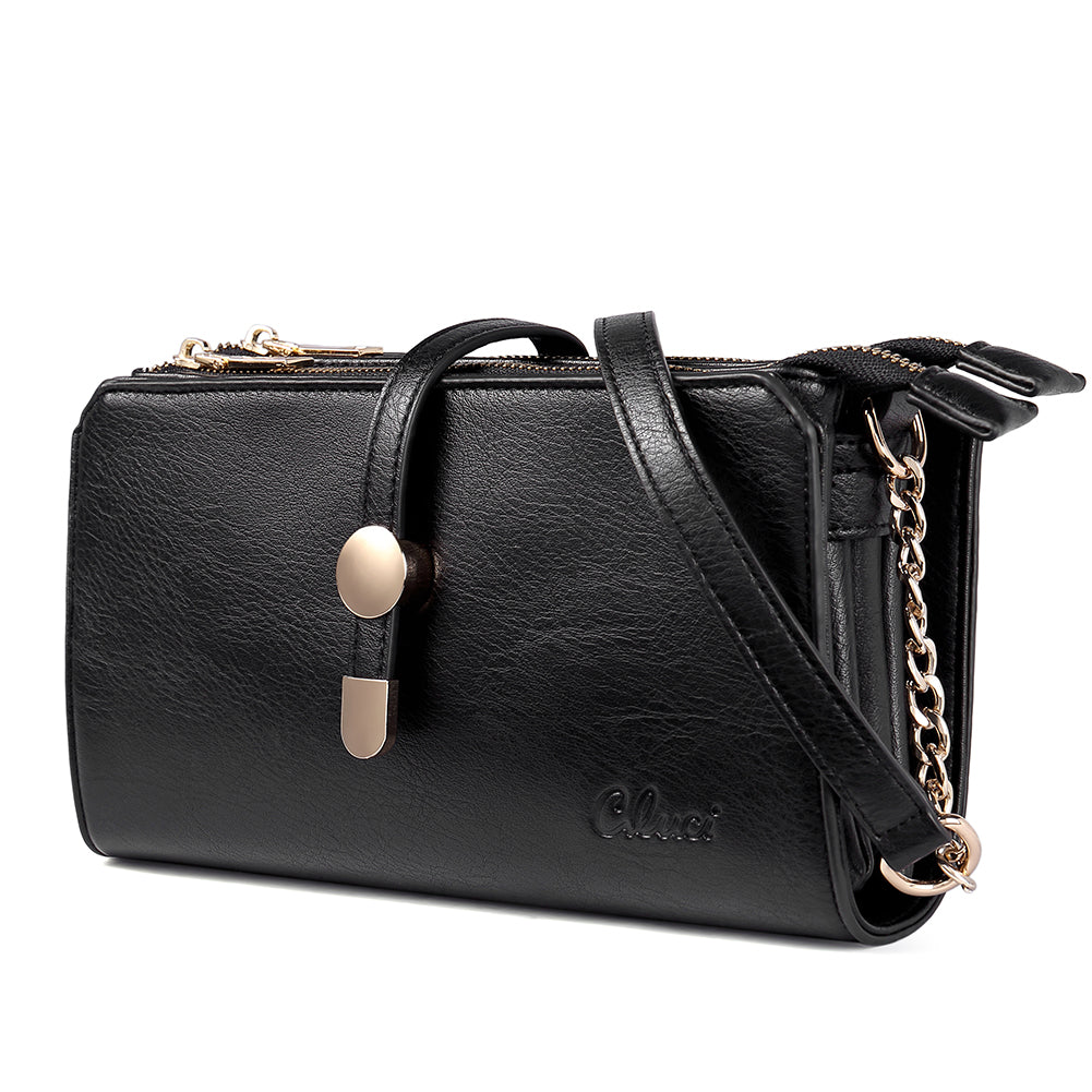 CLUCI Leather Crossbody Bags for Women Small Vintage Shoulder Purses Fashion Travel Bag with Adjustable Strap