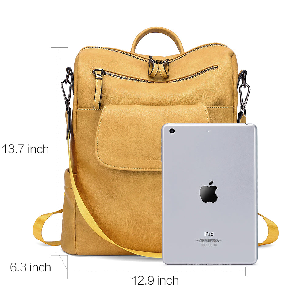 Greene Vegan Leather Travel Backpack Switchable Shoulder Bag