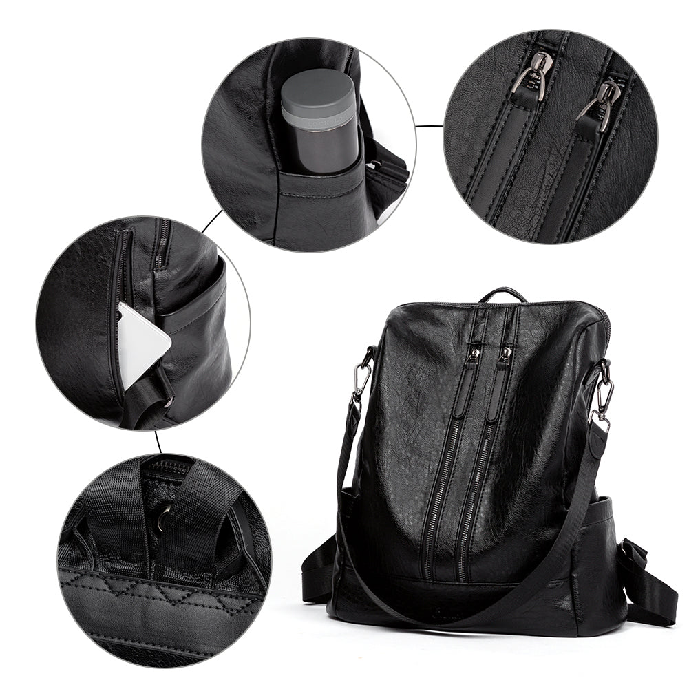 Greene Vegan Soft Leather Backpack Leather Purse For Work And Study