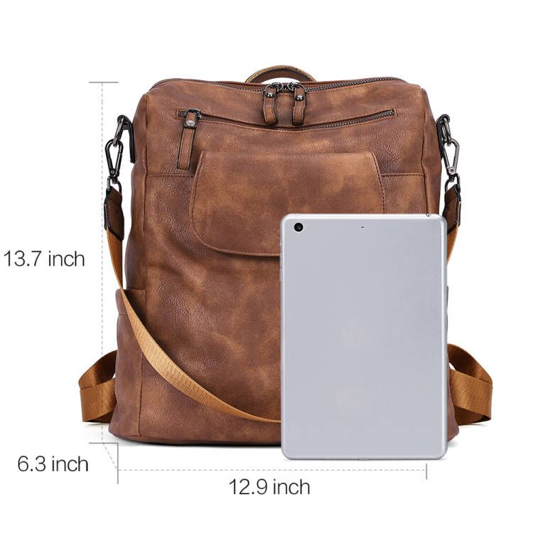 Greene Vegan Leather Travel Backpack Switchable Shoulder Bag