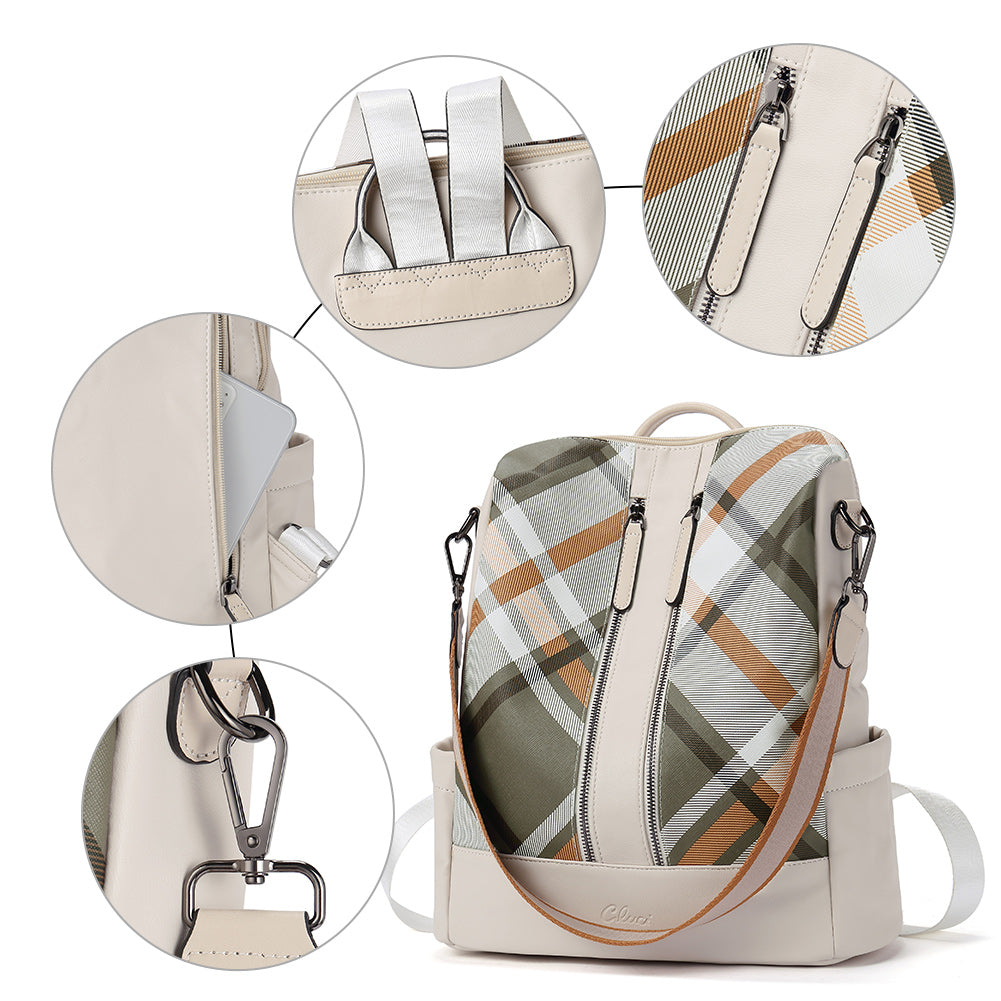 Greene Vegan Soft Leather Backpack Leather Purse For Work And Study | Two-Toned