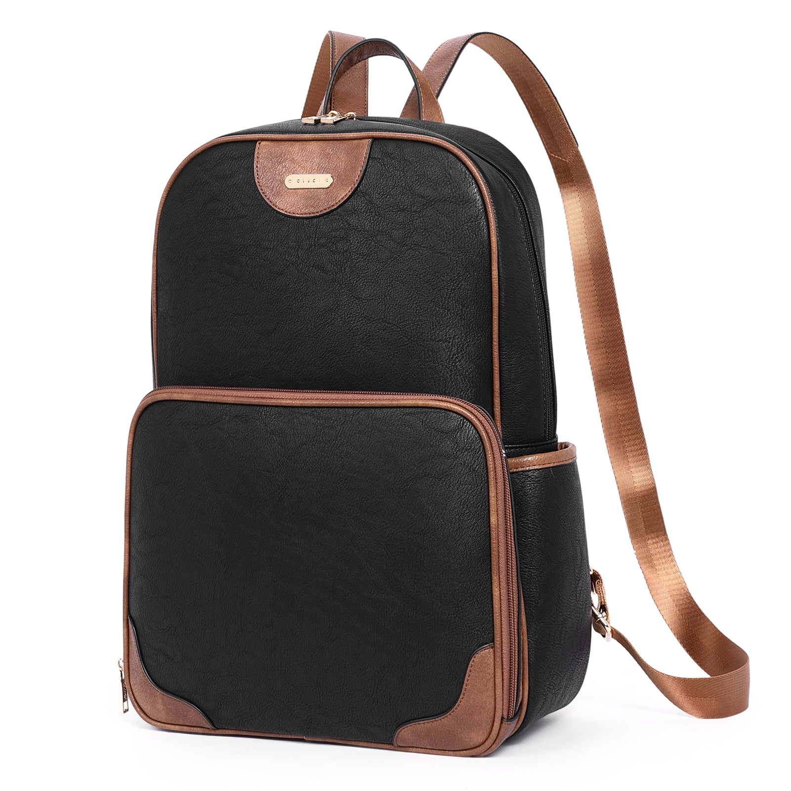 backpack with laptop compartment womens Koch Vegan Womens Designer Laptop Backpack With Luggage Strap