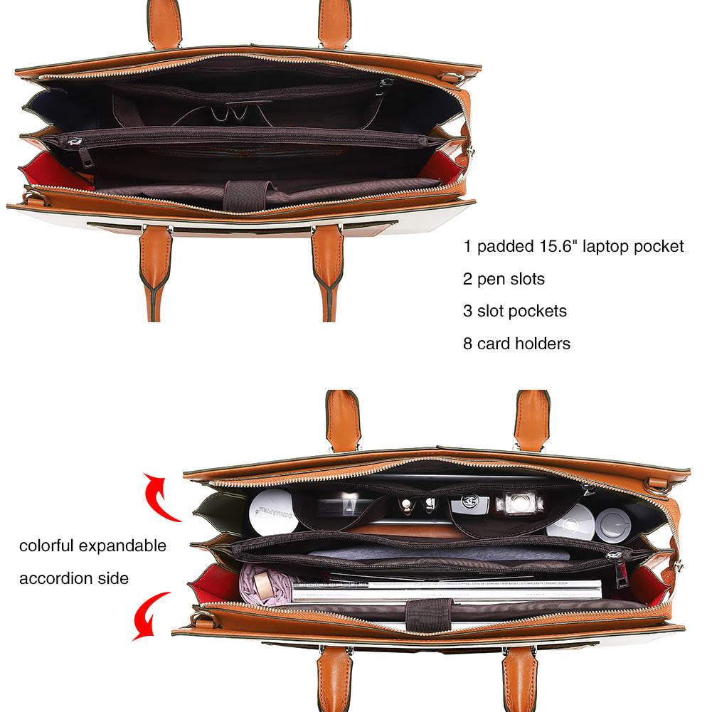 Lauren Refined Leather Briefcase For Women For Daily Use