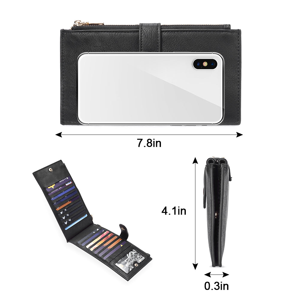 Echo Slim Women's Bifold Leather Wallet With ID Window