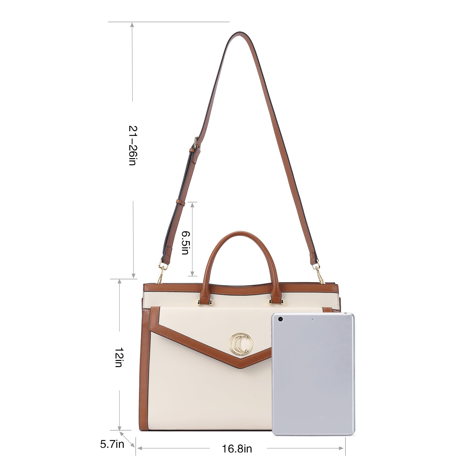 CLUCI Leather Briefcase for Women 15.6 Inch Laptop Business Computer Ladies Work Handbag