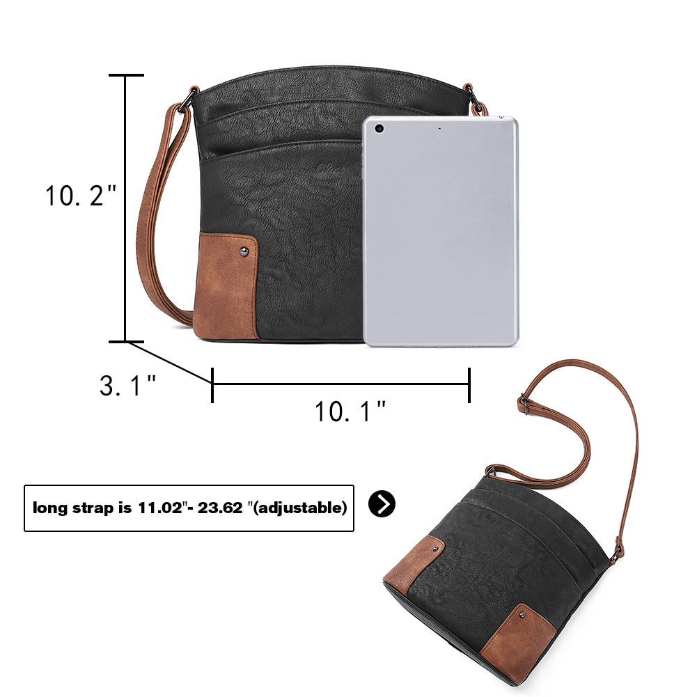 Amos Triple Pockets Vintage Crossbody Bag