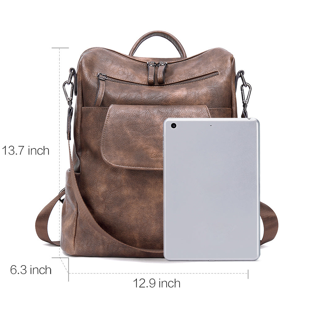 Greene Vegan Leather Travel Backpack Switchable Shoulder Bag