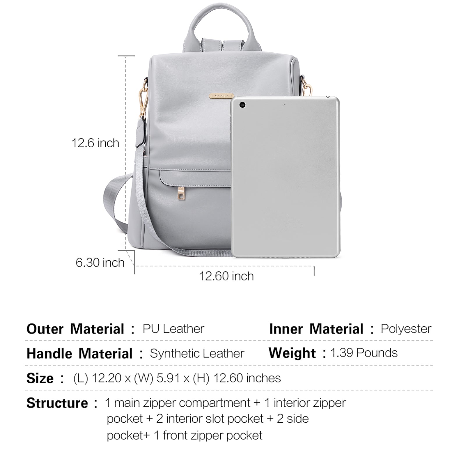 Greene Multi-Purpose Carry Way Vegan Leather Backpack Purse For Women