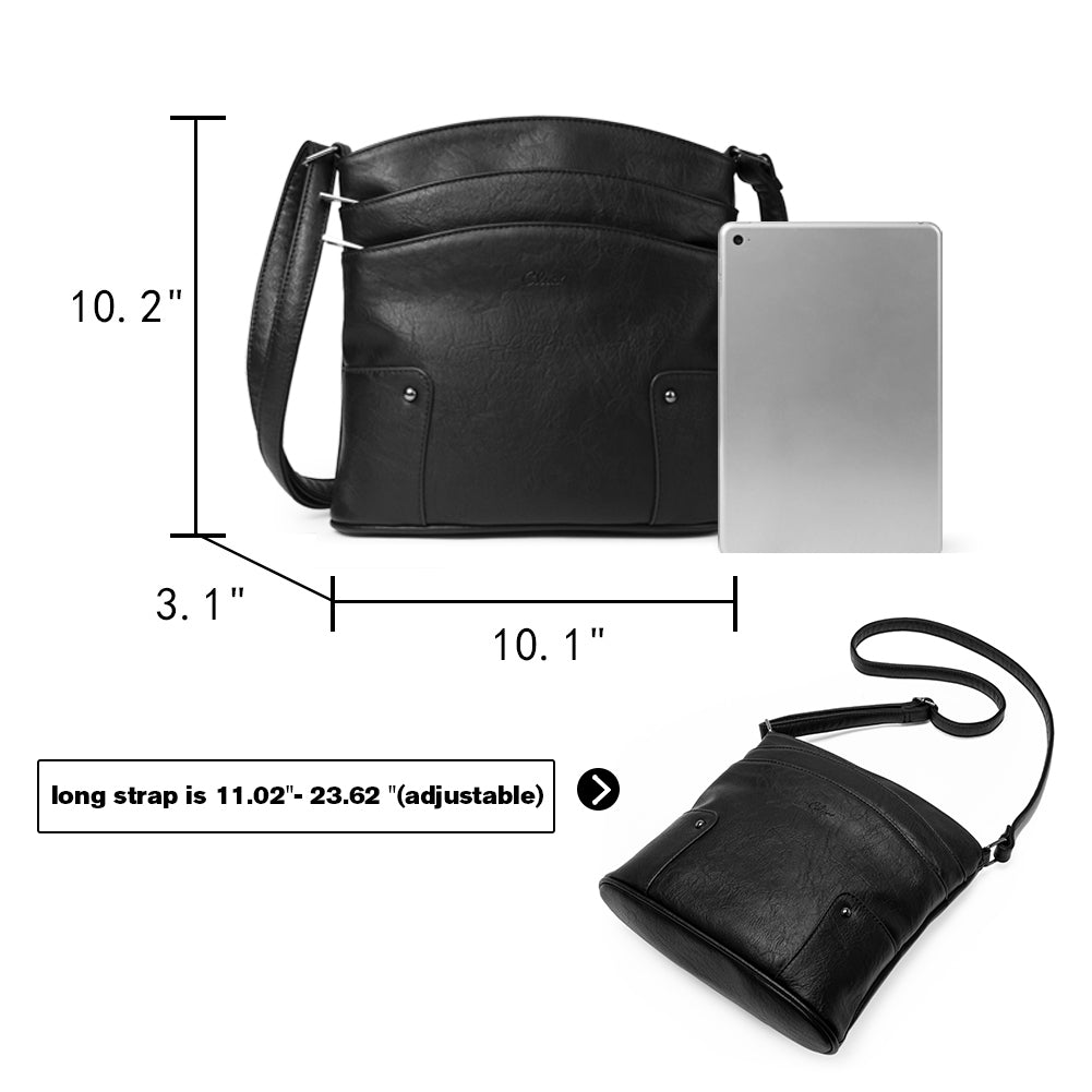 Amos Triple Pockets Vintage Crossbody Bag