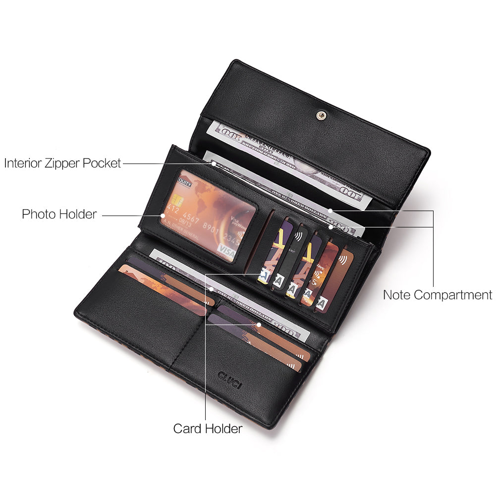 Mile Large Stylish Wallet For Women With Multiple Card Slots