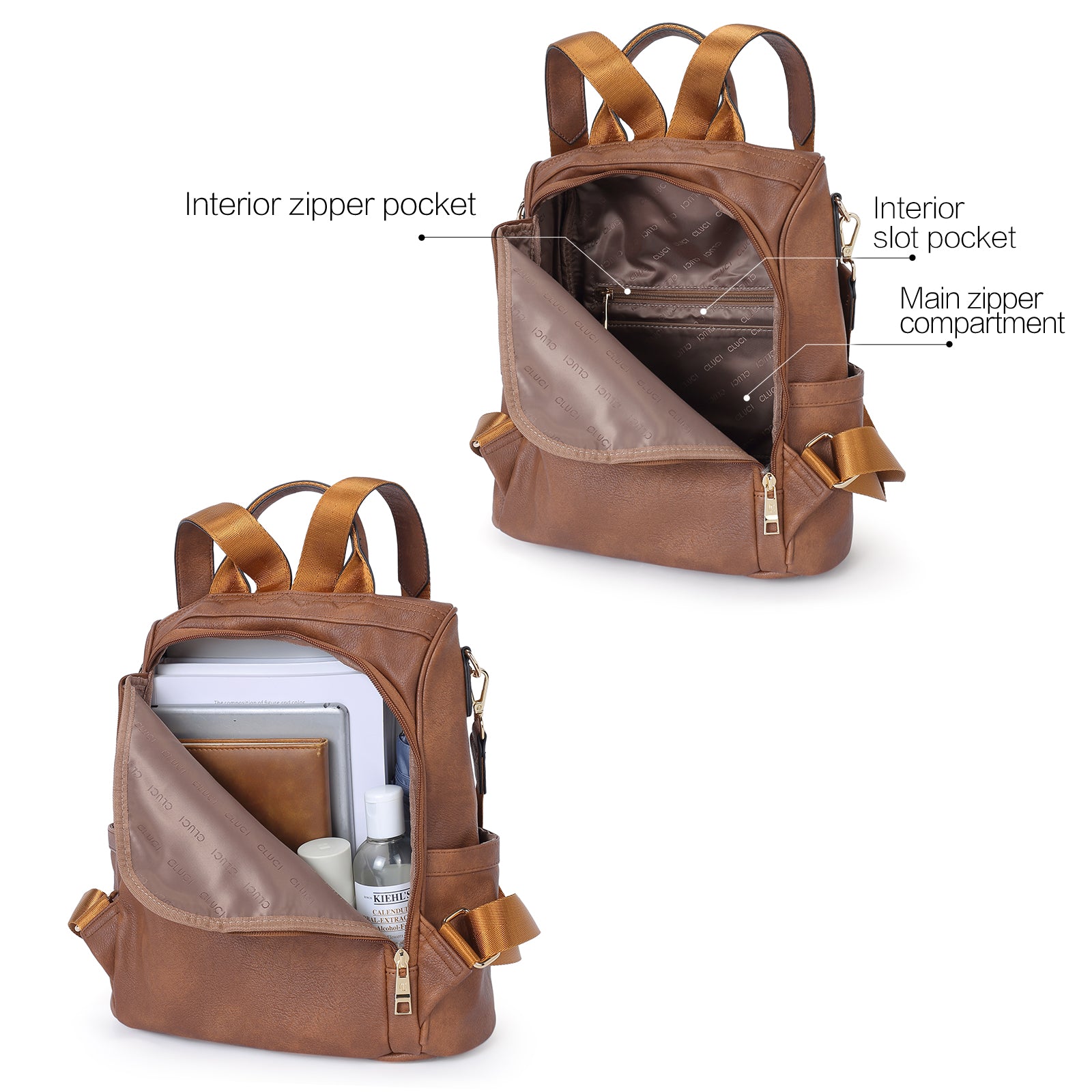 Greene Multi-Purpose Carry Way Vegan Leather Backpack Purse For Women | Two-Toned Vintage