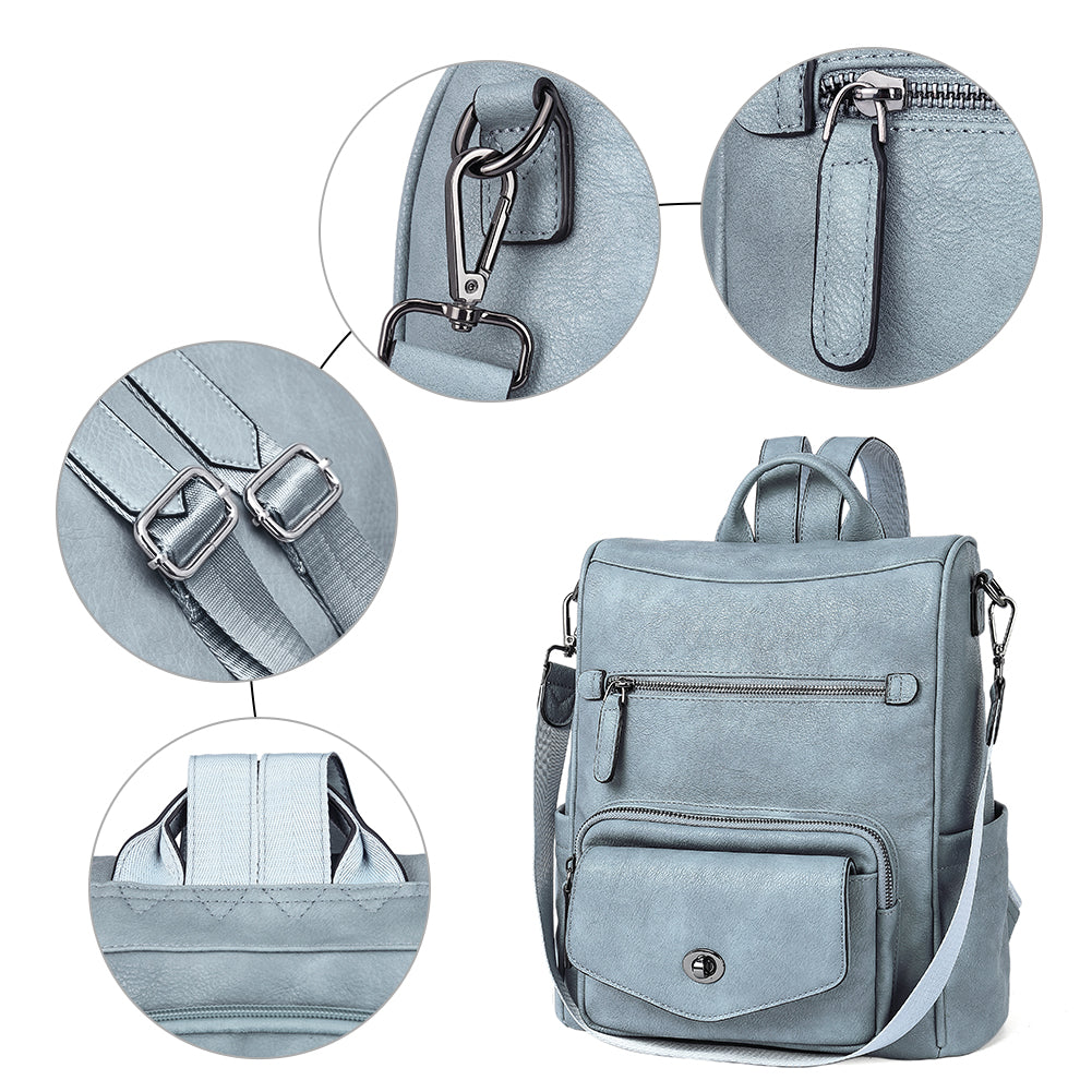 Greene Anti-Theft Vegan Leather Laptop Backpack Women's