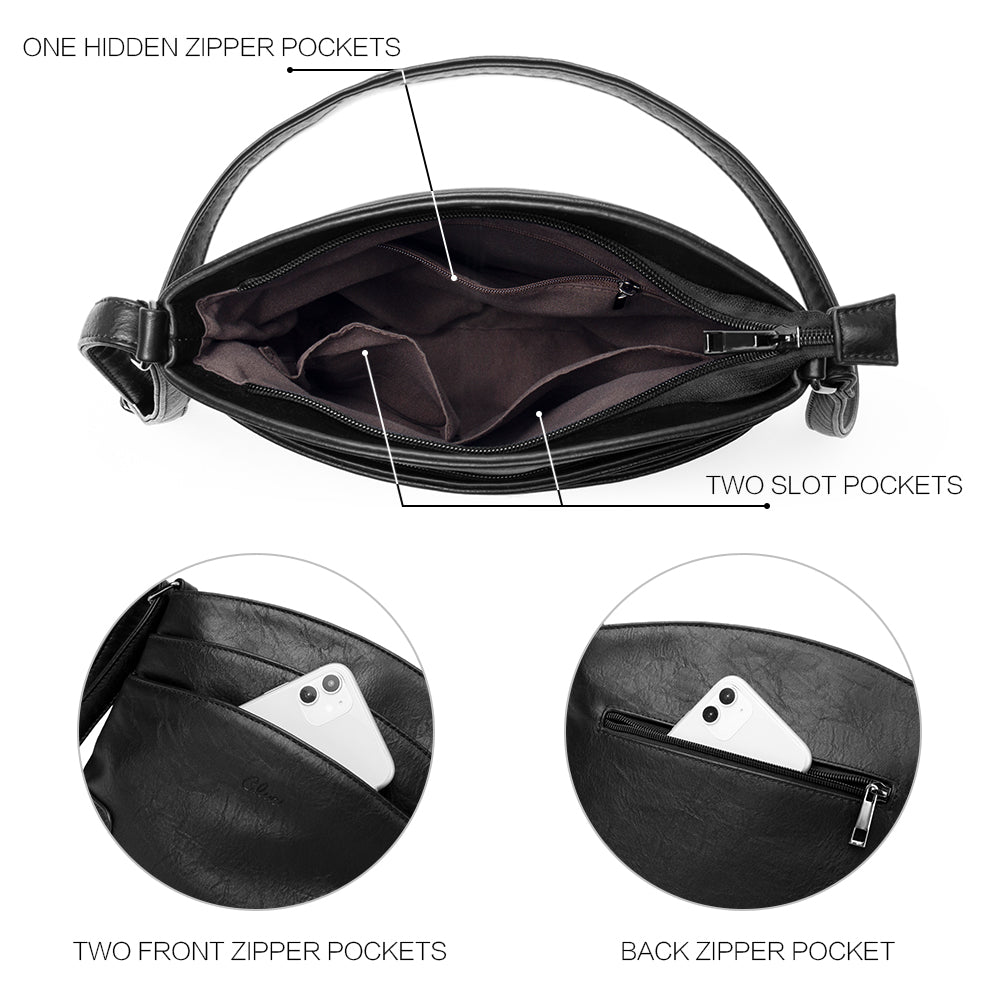 Amos Triple Pockets Vintage Crossbody Bag