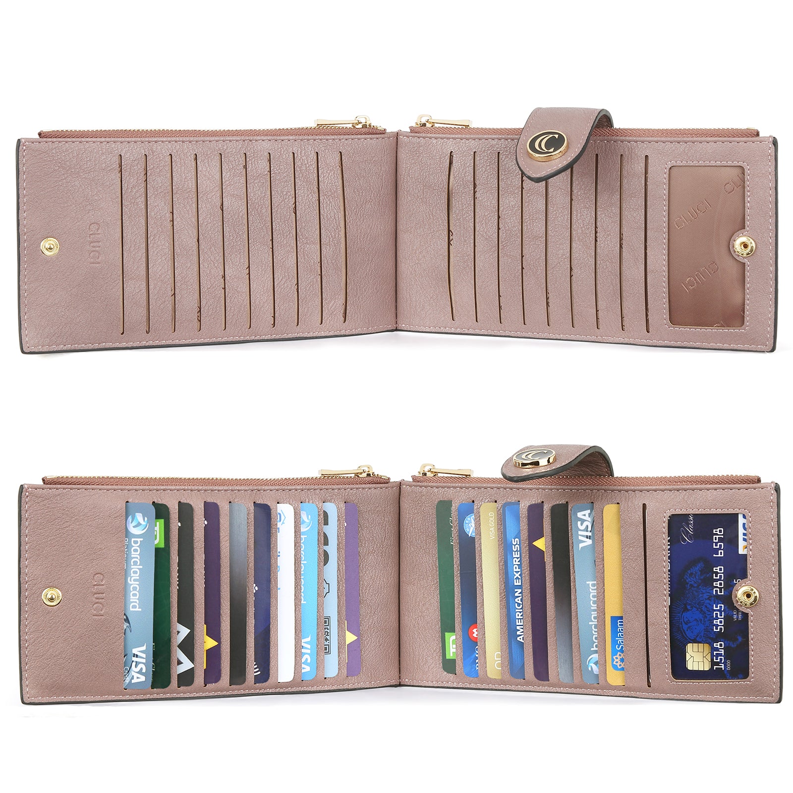 Echo Slim Women's Bifold Leather Wallet With ID Window