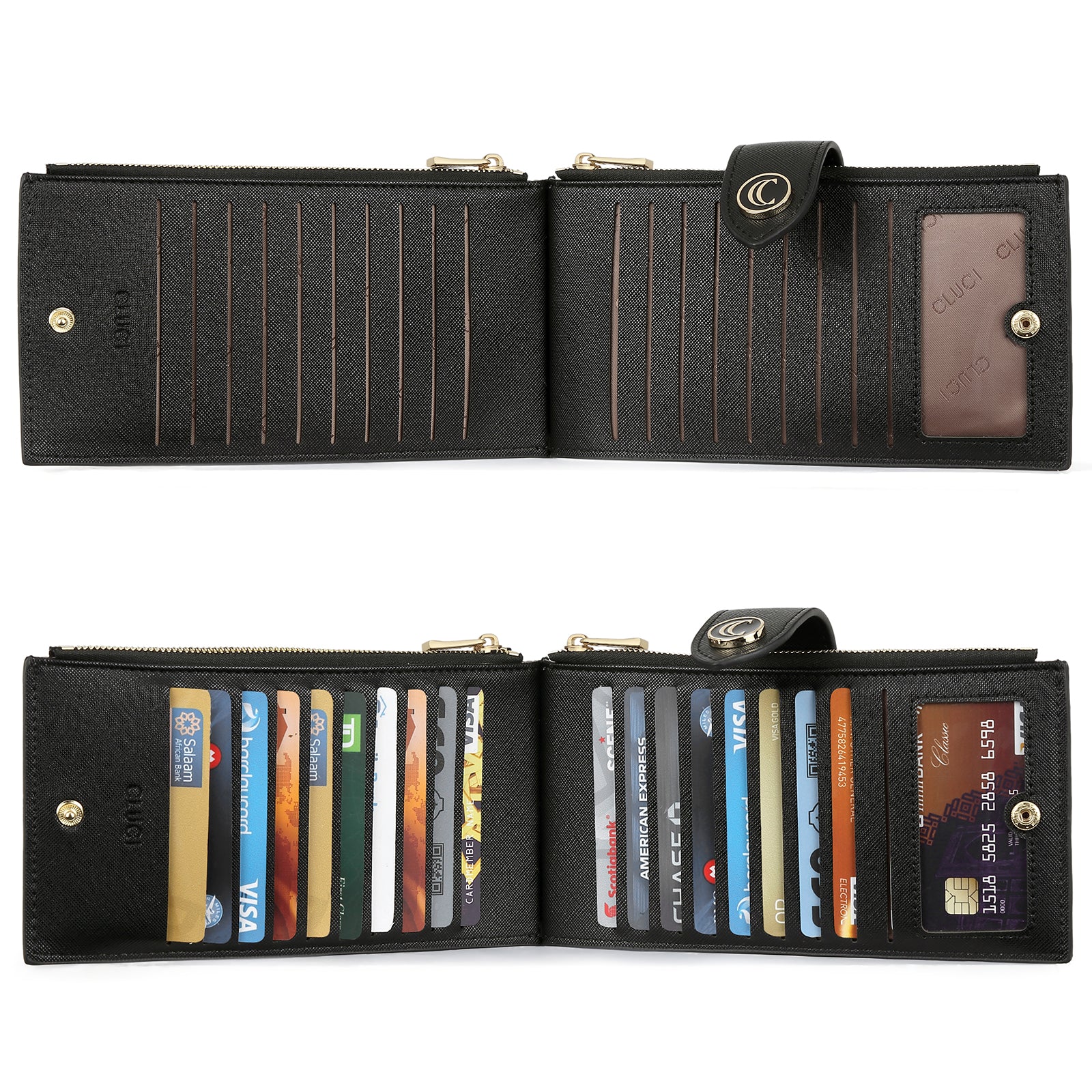 Echo Slim Women's Bifold Leather Wallet With ID Window