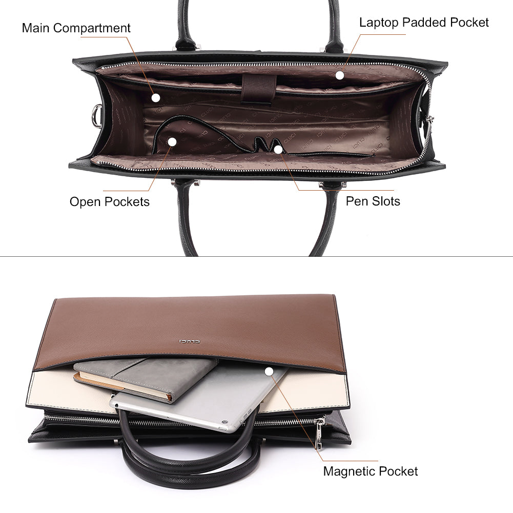 Lauren Ladies Vegan Leather Laptop Briefcase Laptop Bag