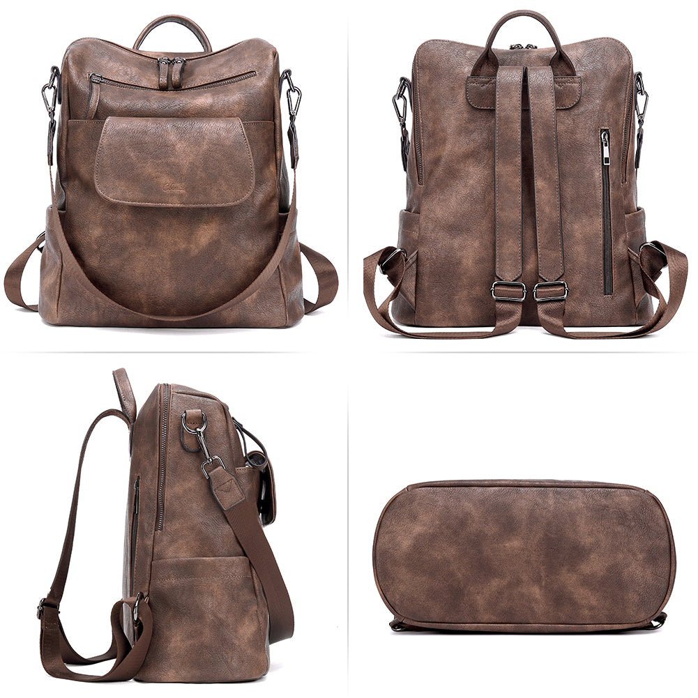 Greene Vegan Leather Travel Backpack Switchable Shoulder Bag