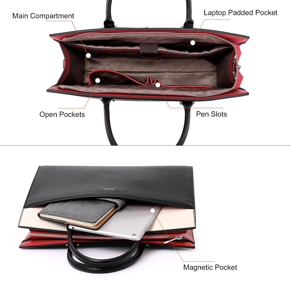 Lauren Ladies Vegan Leather Laptop Briefcase Laptop Bag