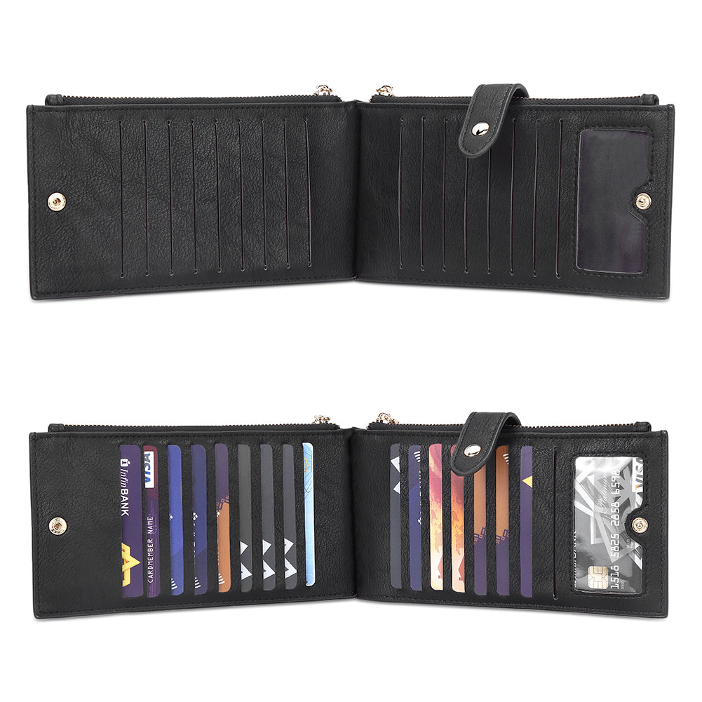 Echo Slim Women's Bifold Leather Wallet With ID Window