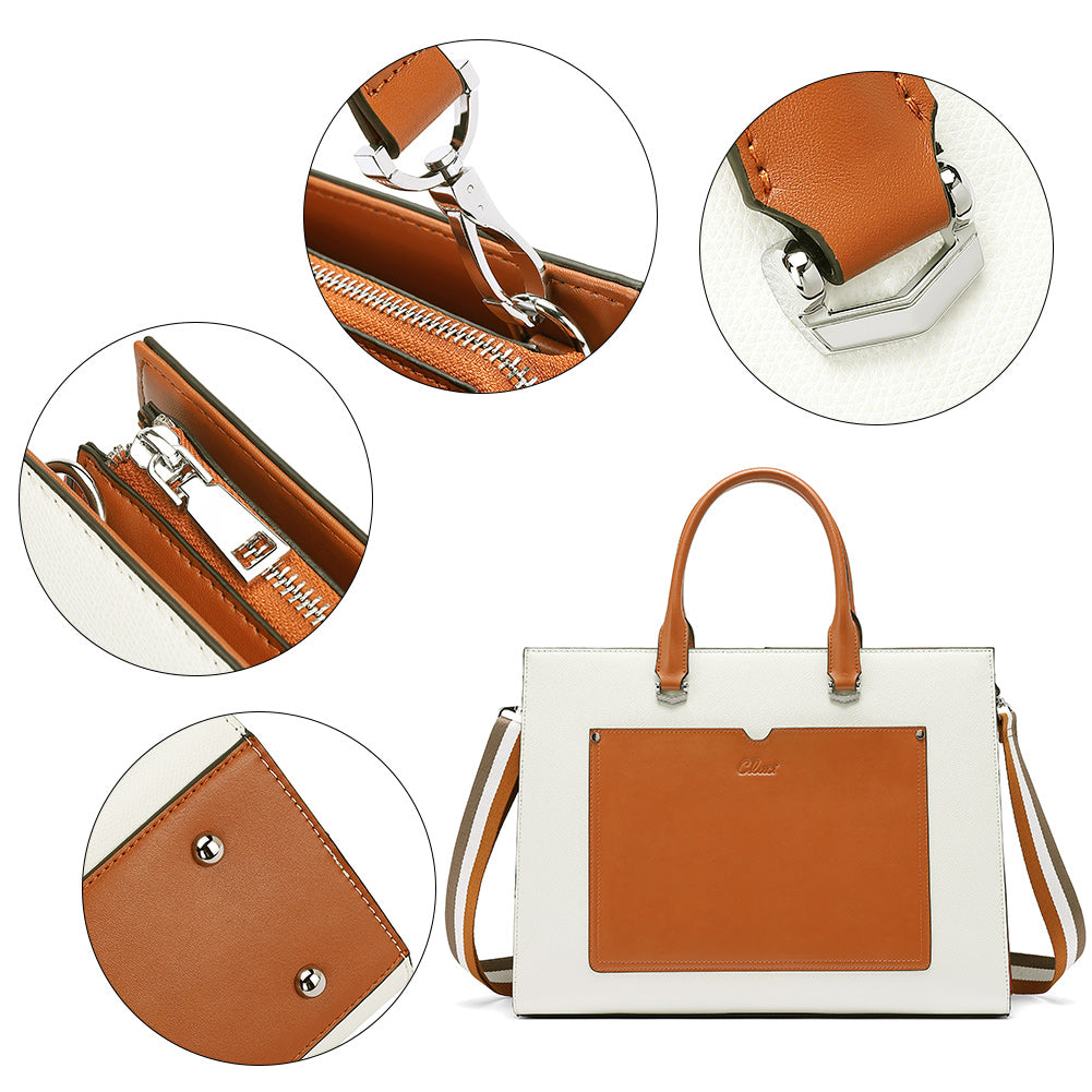 Lauren Refined Leather Briefcase For Women For Daily Use