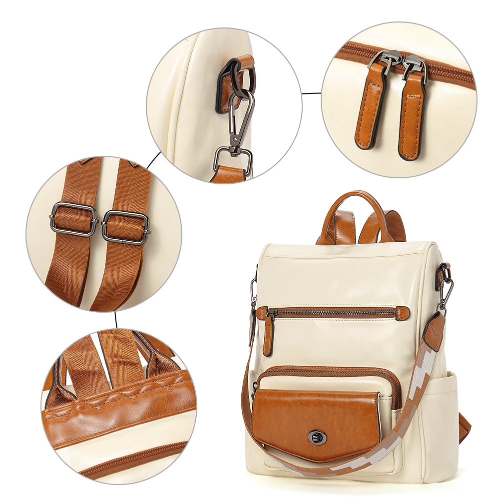 Greene Anti-Theft Vegan Leather Laptop Backpack Women's