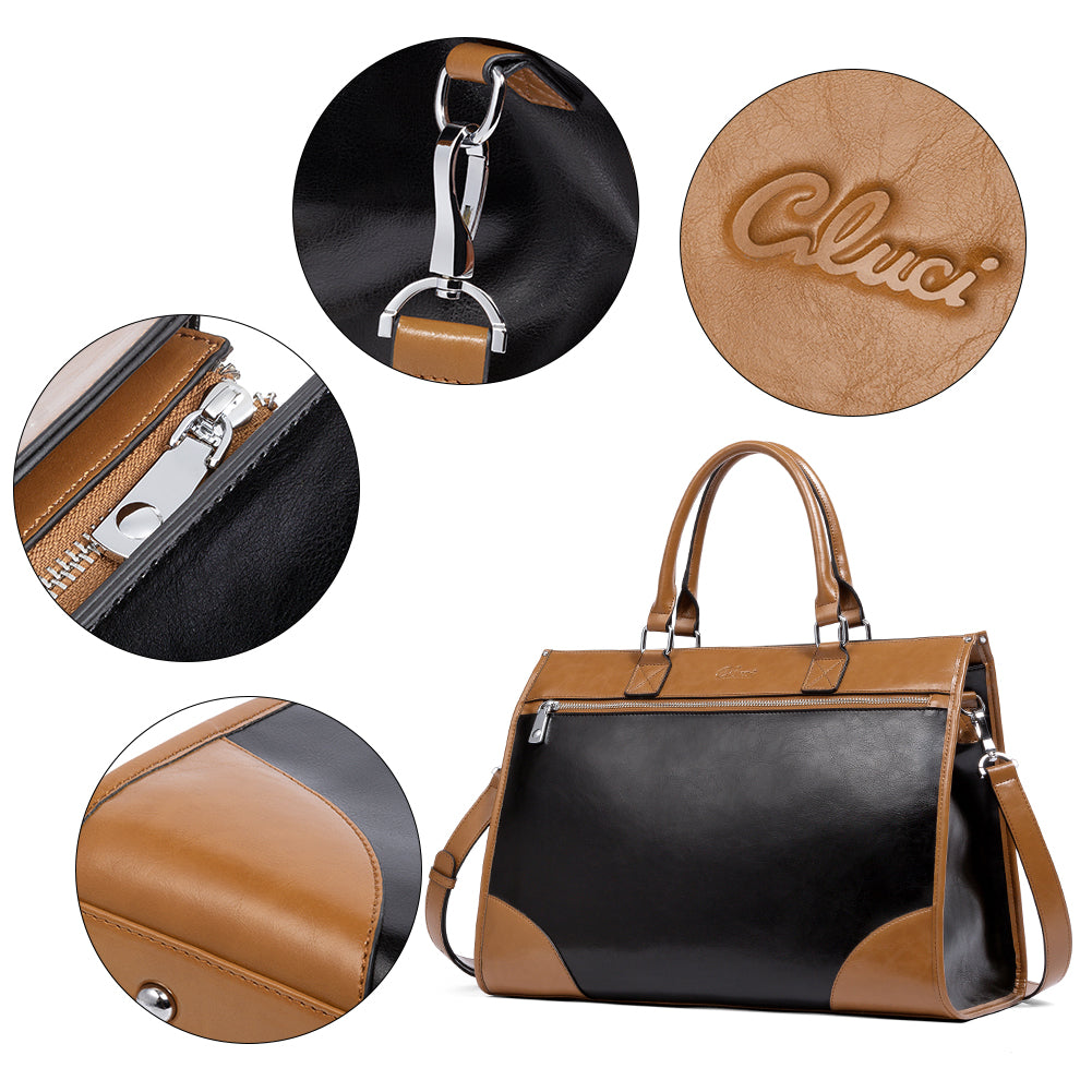 Lauren Ladies Wax Leather Briefcase Purse Laptop Bag