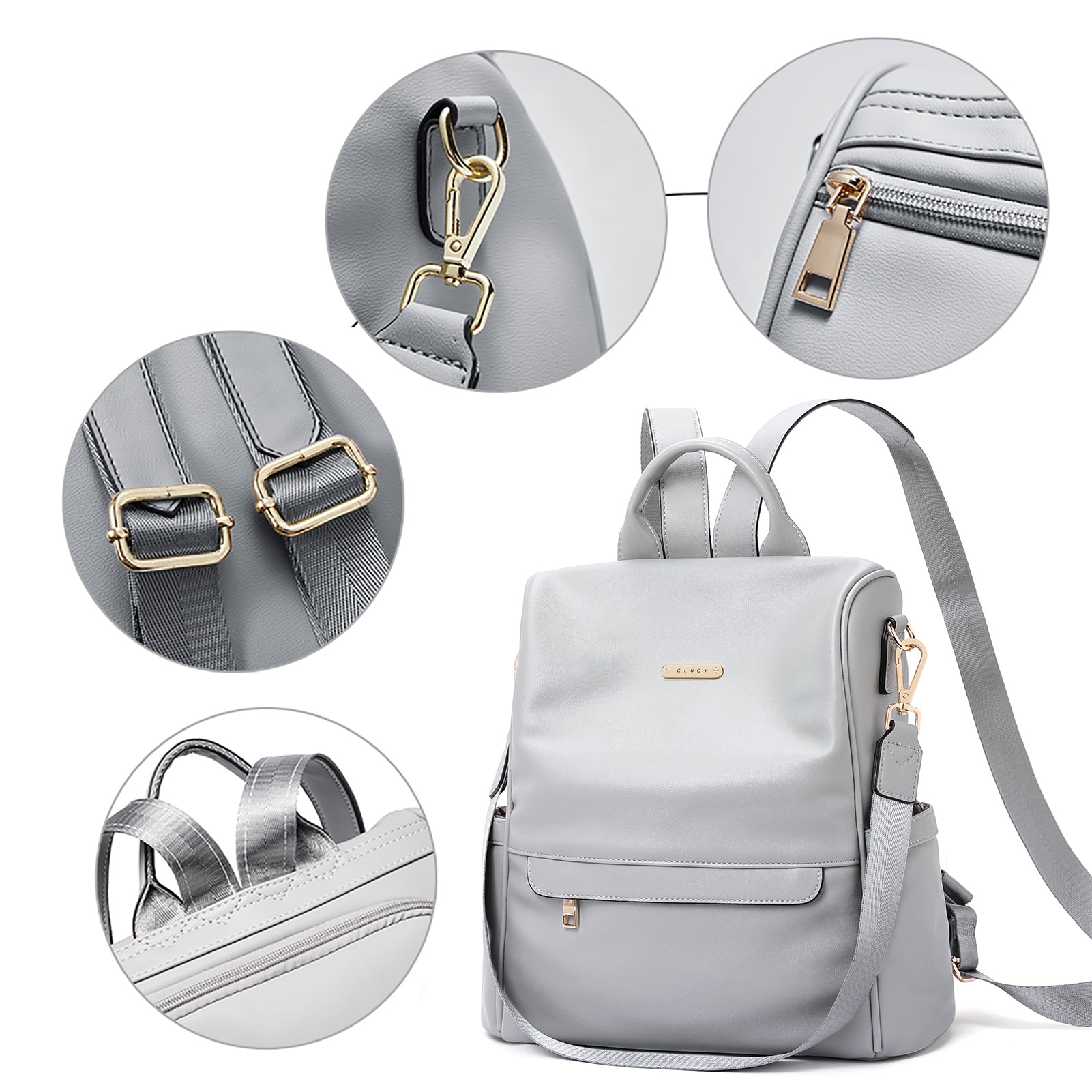 Greene Multi-Purpose Carry Way Vegan Leather Backpack Purse For Women