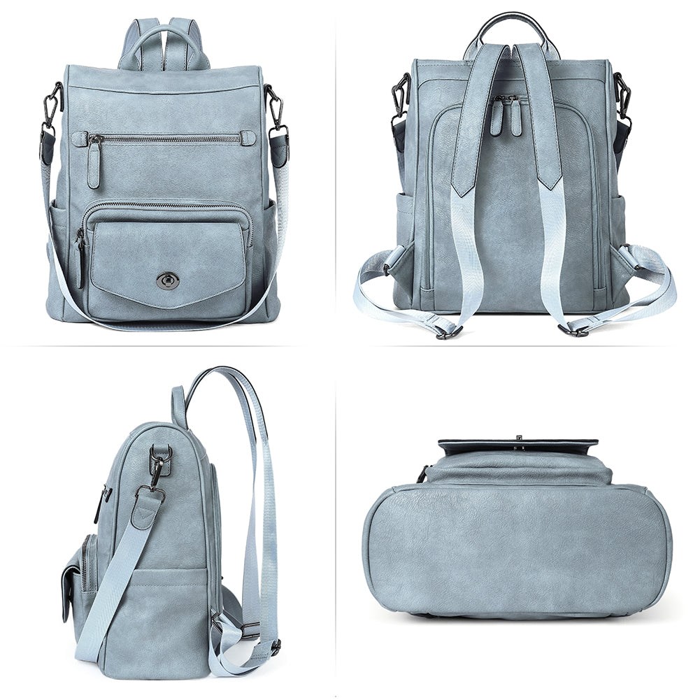 Greene Anti-Theft Vegan Leather Laptop Backpack Women's