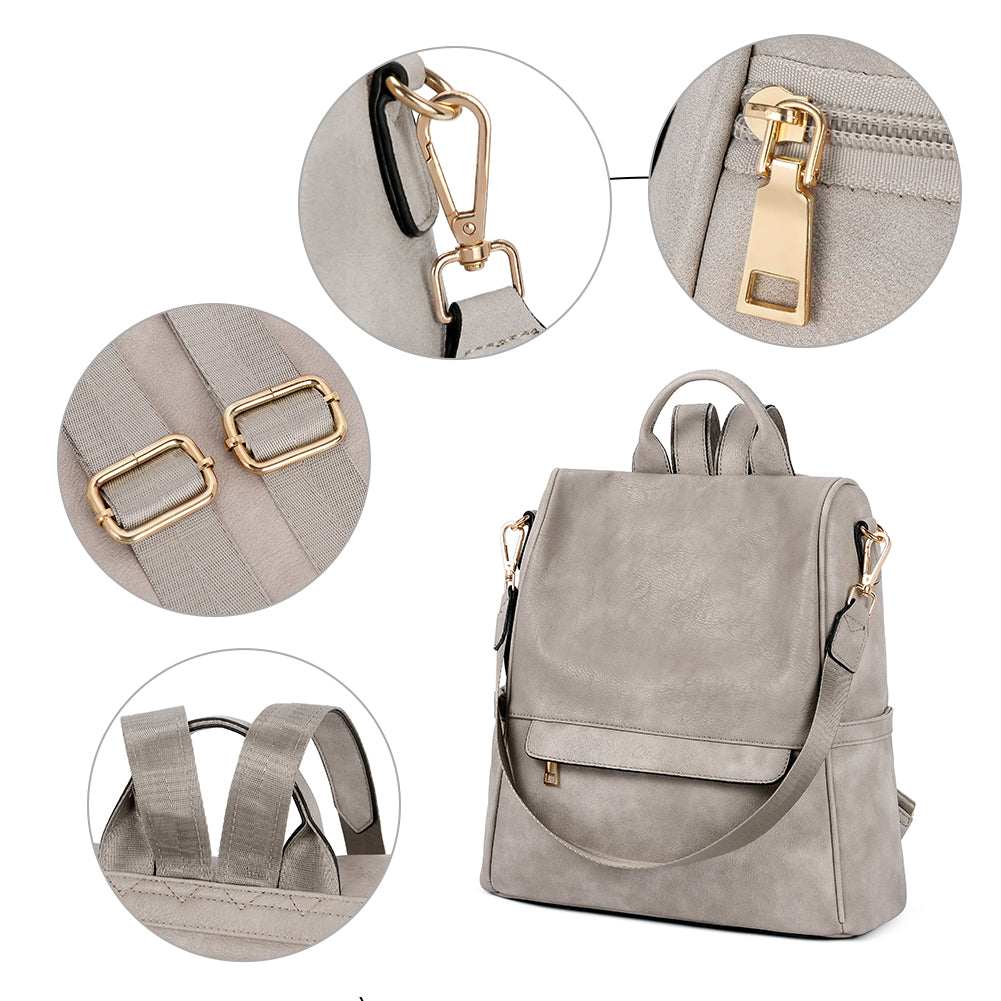 Greene Multi-Purpose Carry Way Vegan Leather Backpack Purse For Women | Two-Toned Vintage