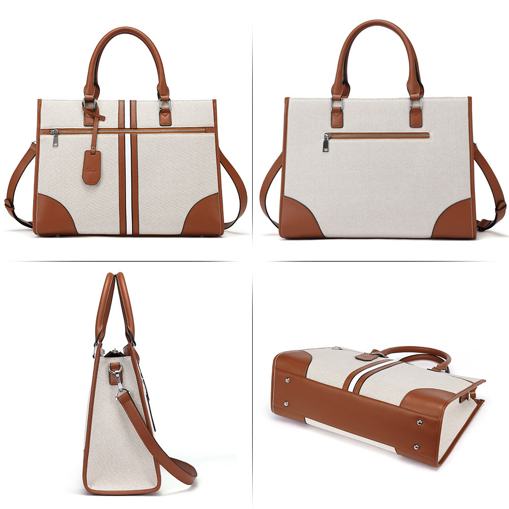 Lauren Ladies Wax Leather Briefcase Purse Laptop Bag