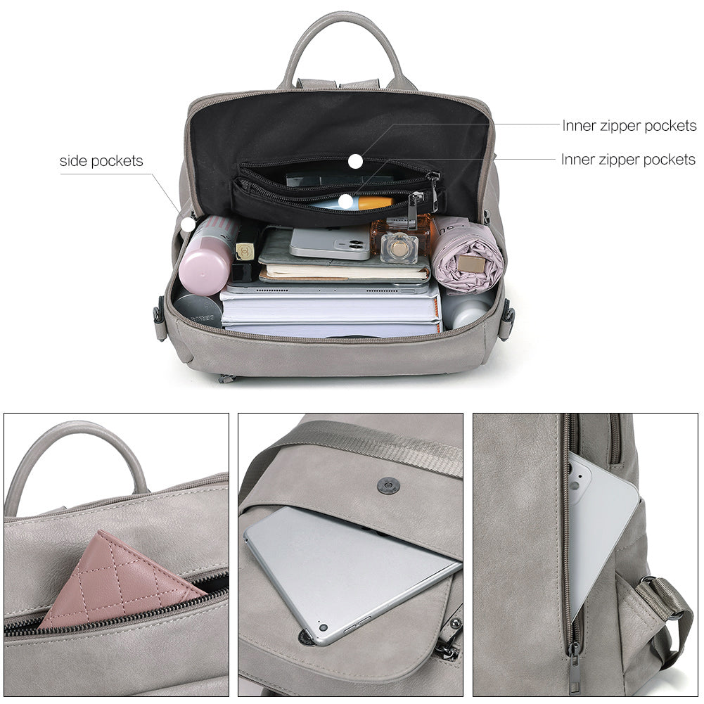 Greene Vegan Leather Travel Backpack Switchable Shoulder Bag