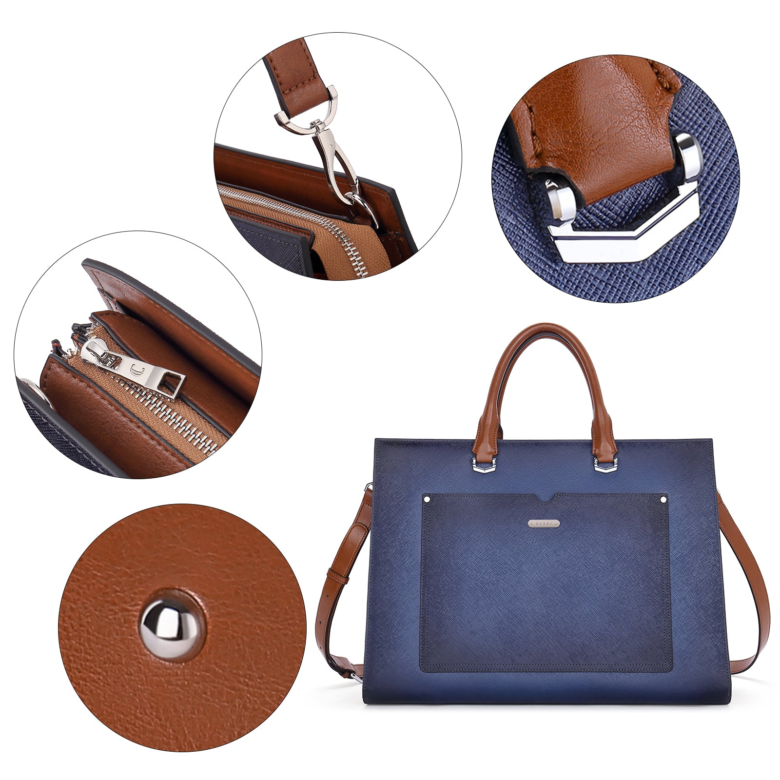 Lauren Refined Leather Briefcase For Women For Daily Use