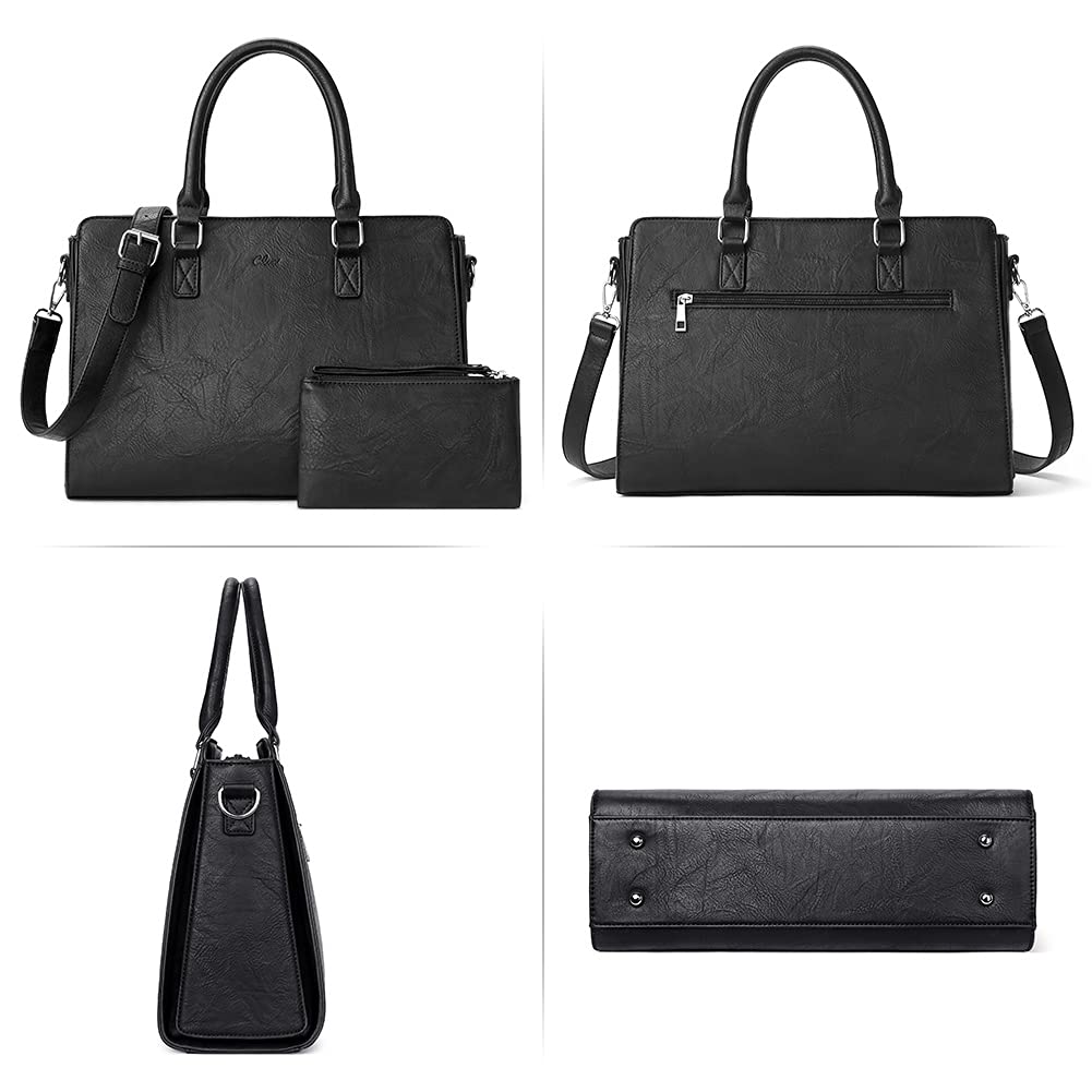 CLUCI Purses and Handbags for Women Vegan Leather Tote Bag Ladies Satchel with Clutch Set 2pcs