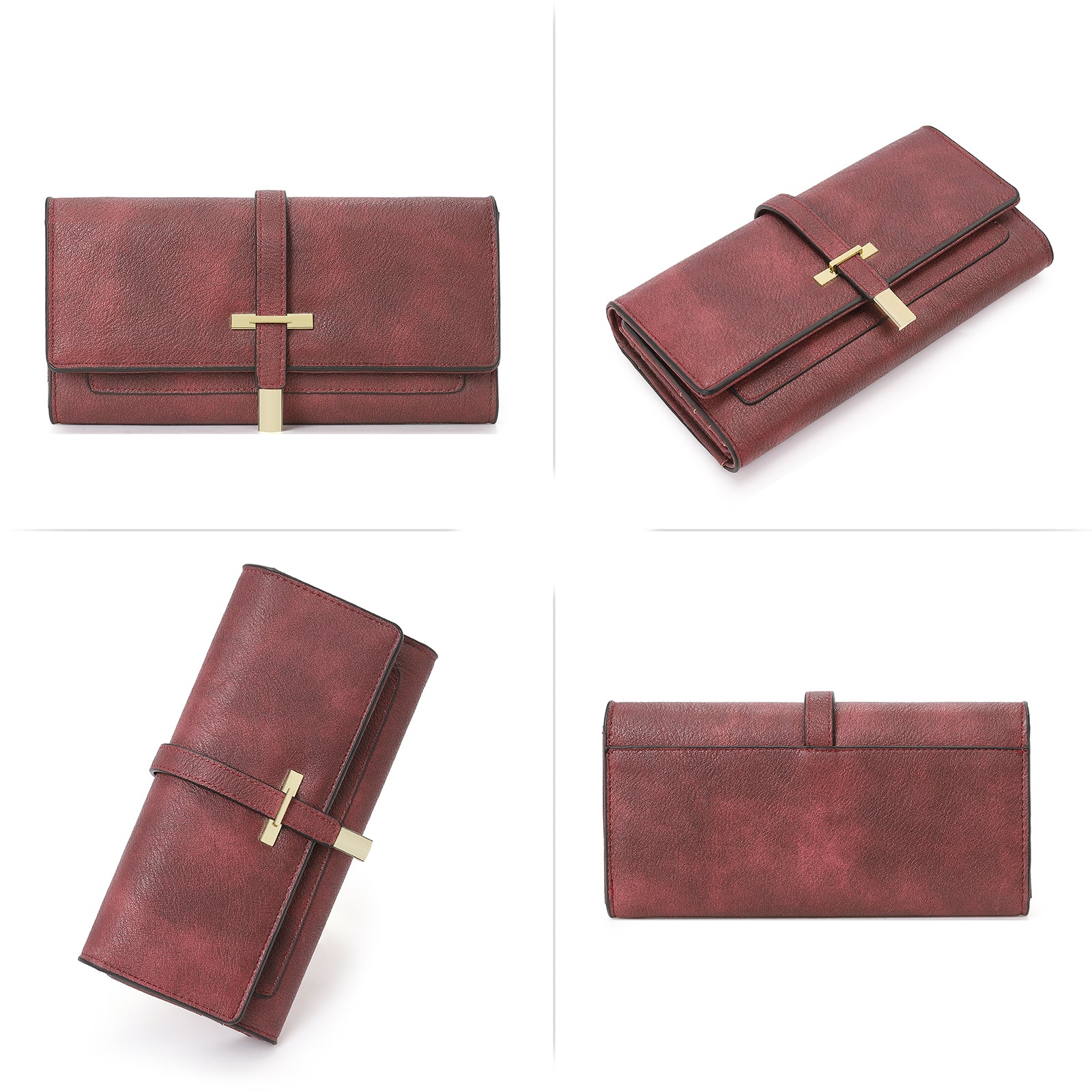 CLUCI Leather Wallet for Women Slim Designer Trifold Ladies Credit Card Holder