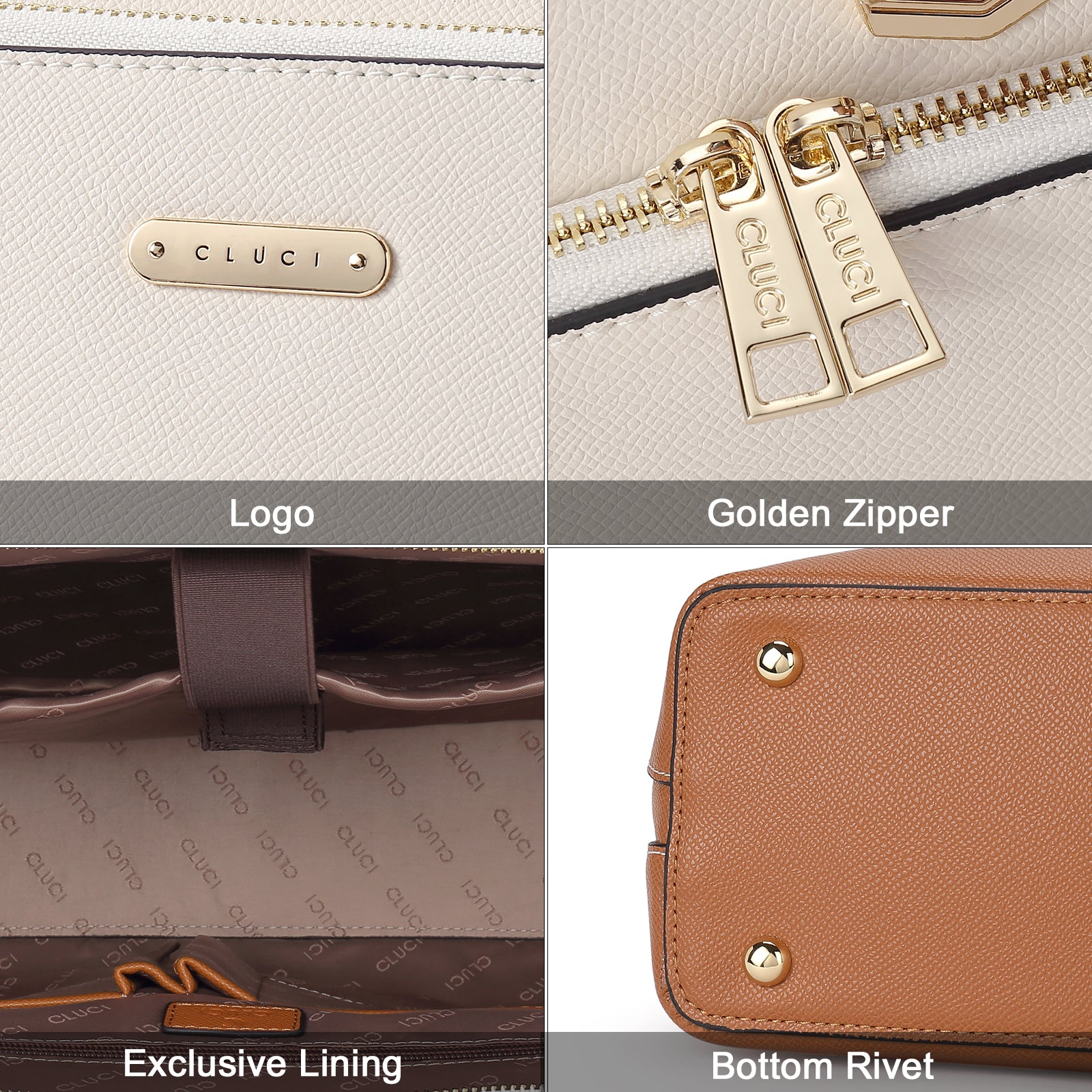 CLUCI Leather Briefcase for Women 15.6 Inch Laptop Business Computer Ladies Stylish Work Handbags Shoulder Bag