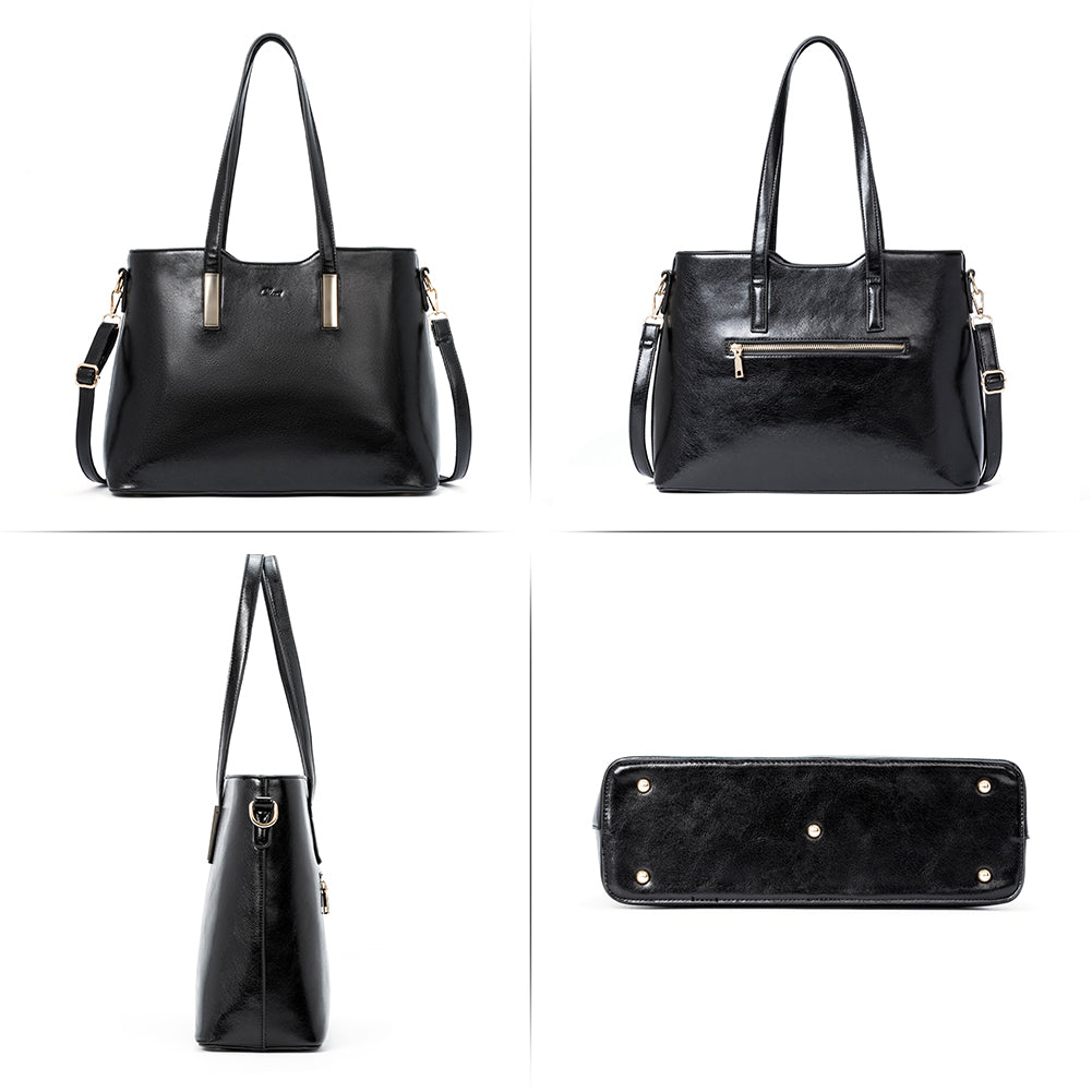 CLUCI Purses and Handbags for Women Leather Designer Tote Large Fashion Ladies Shoulder Bags with Inner Pouch 2Pcs Set