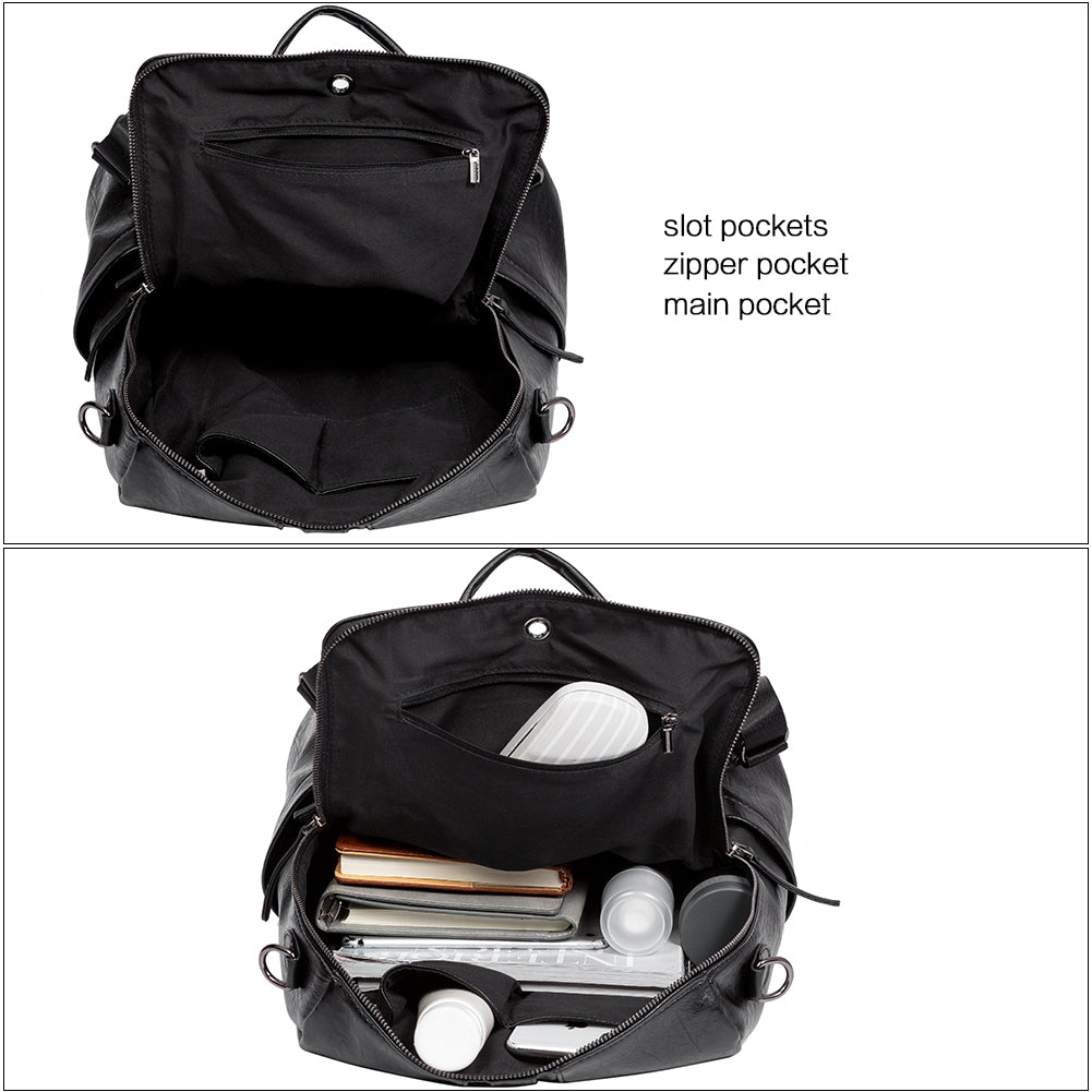 Greene Vegan Soft Leather Backpack Leather Purse For Work And Study