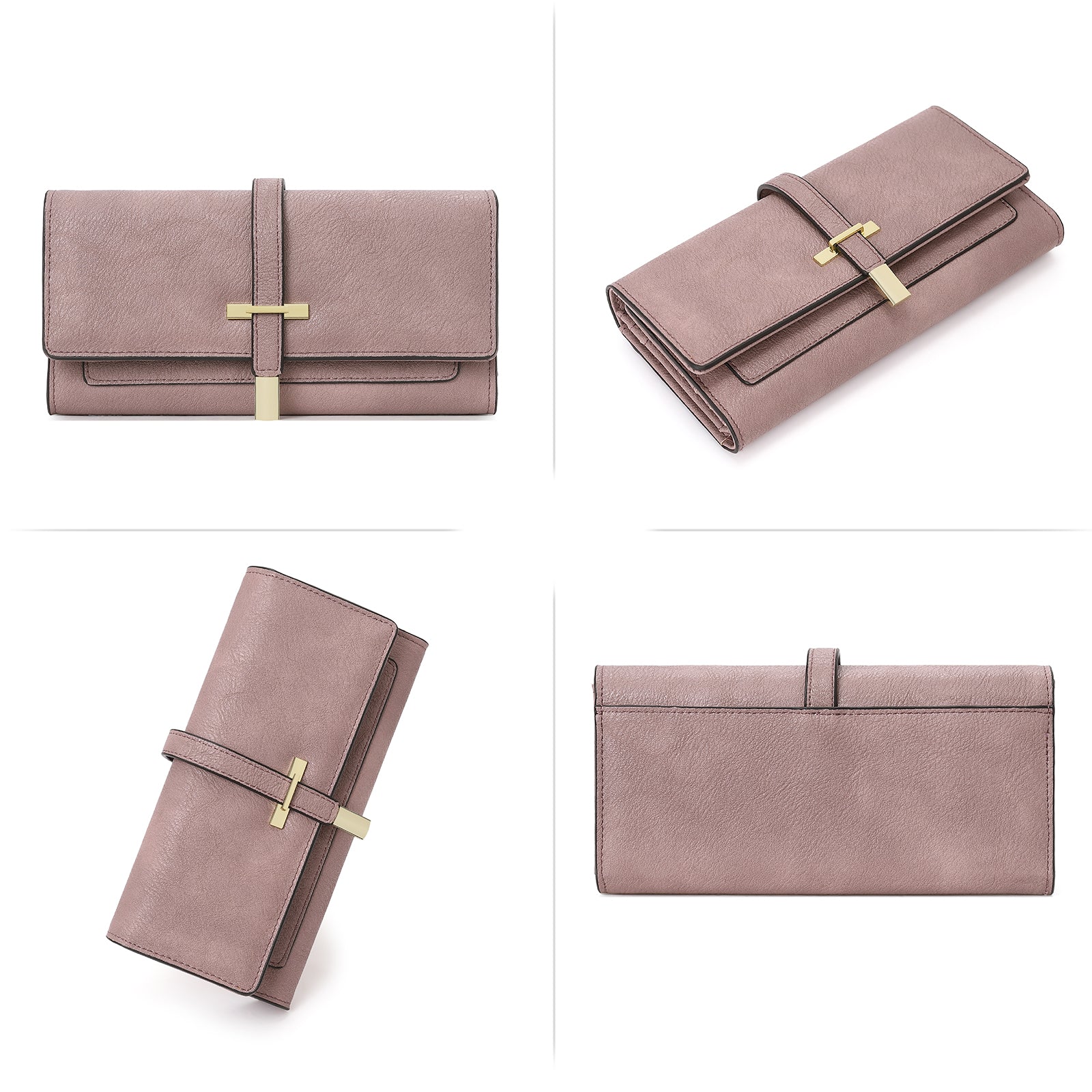 CLUCI Leather Wallet for Women Slim Designer Trifold Ladies Credit Card Holder