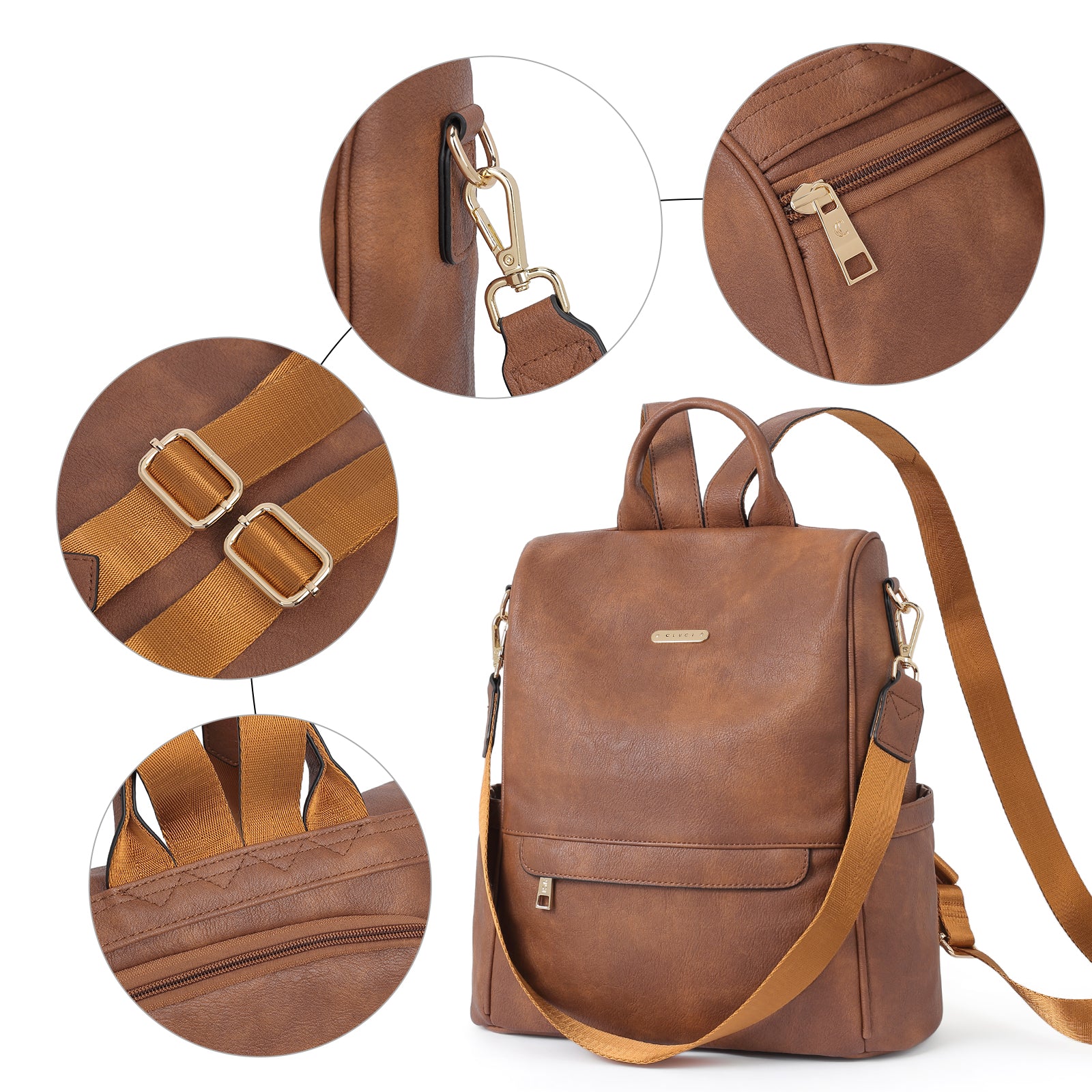 Greene Multi-Purpose Carry Way Vegan Leather Backpack Purse For Women | Two-Toned Vintage