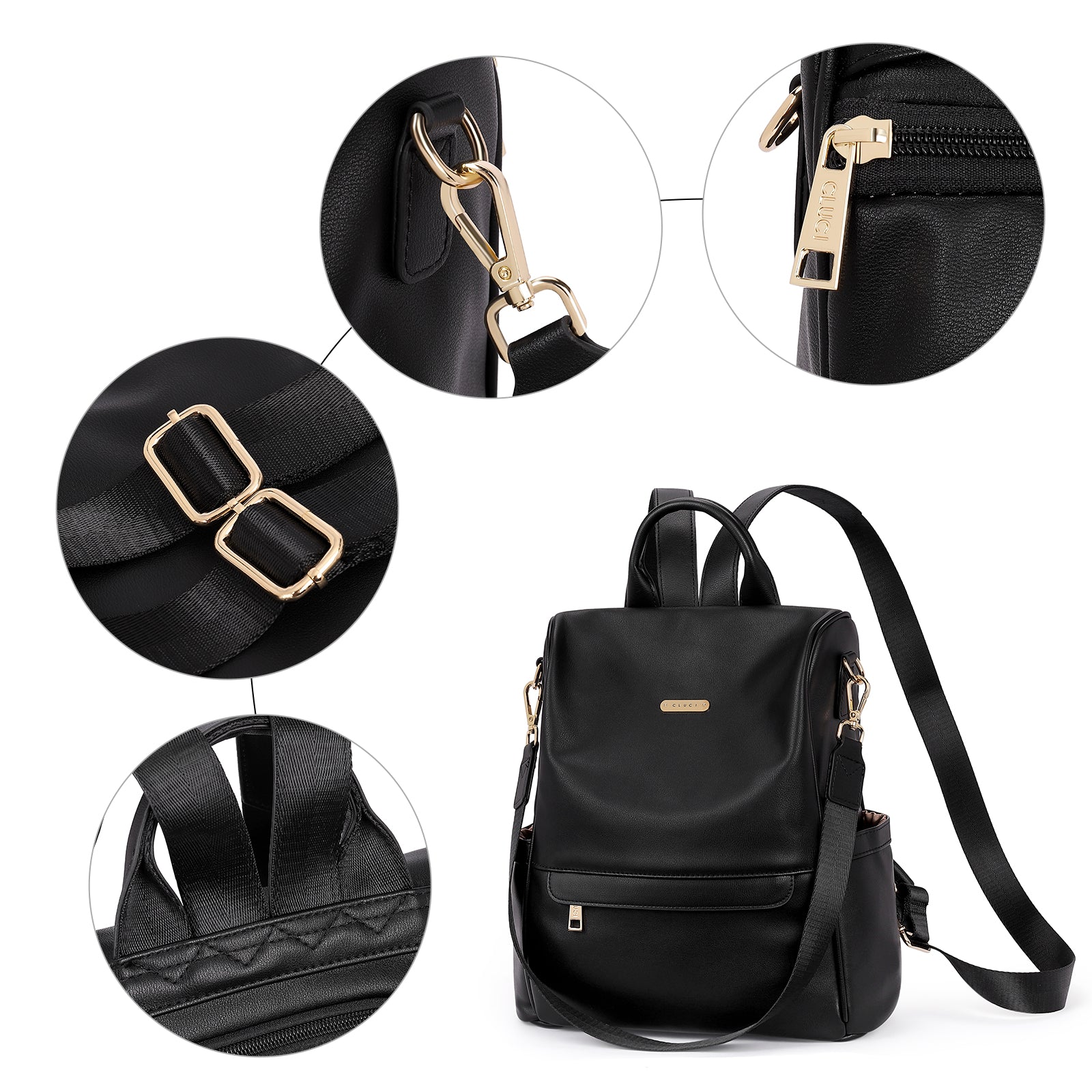 Greene Multi-Purpose Carry Way Vegan Leather Backpack Purse For Women