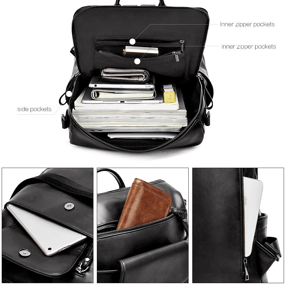 Greene Vegan Leather Travel Backpack Switchable Shoulder Bag