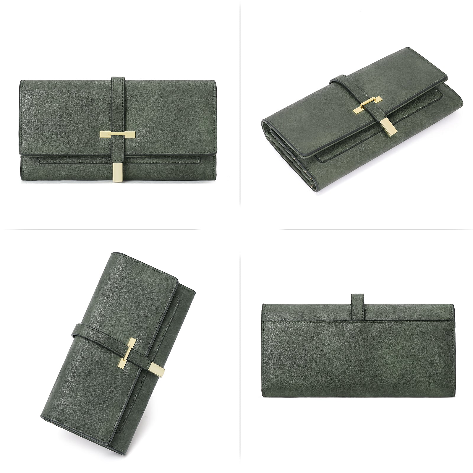 CLUCI Leather Wallet for Women Slim Designer Trifold Ladies Credit Card Holder