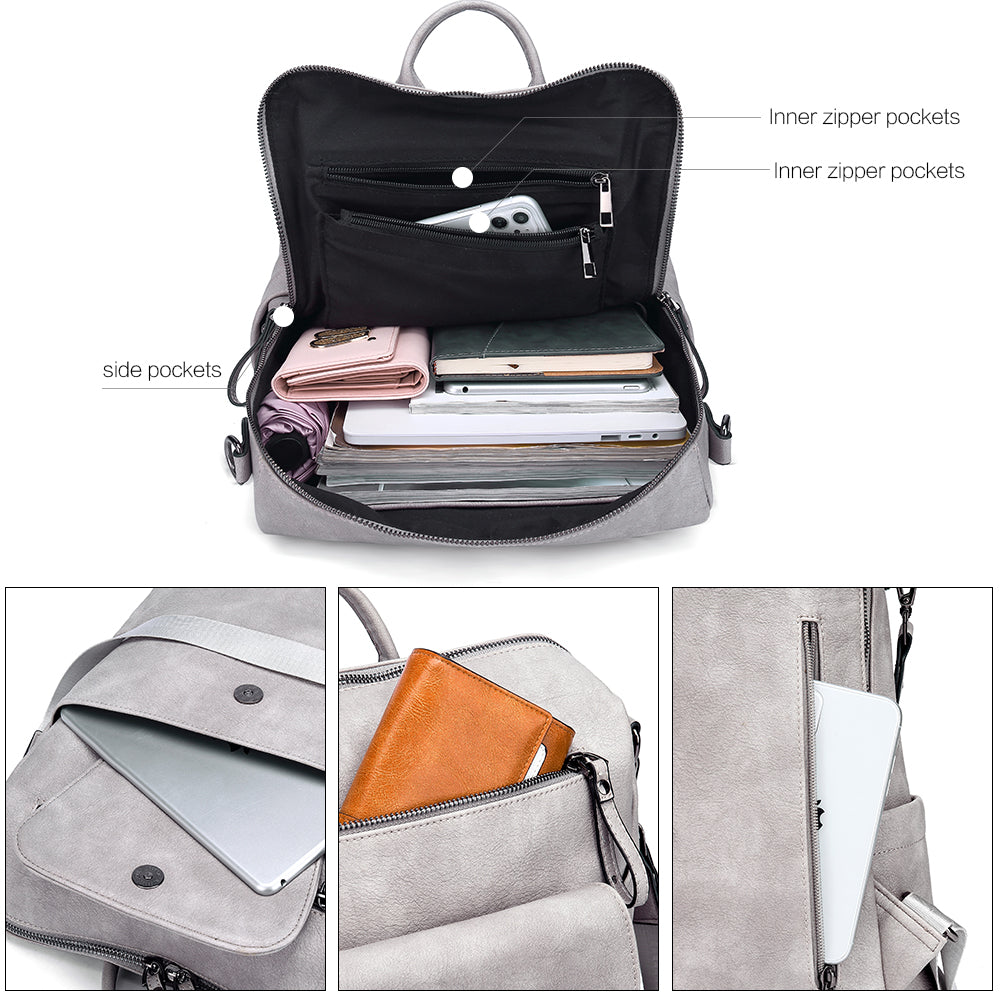 Greene Vegan Leather Travel Backpack Switchable Shoulder Bag