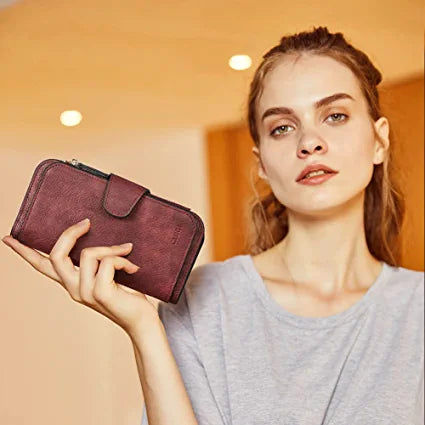 Cathy Luxury Women's Vegan Leather Wallet With Zipper