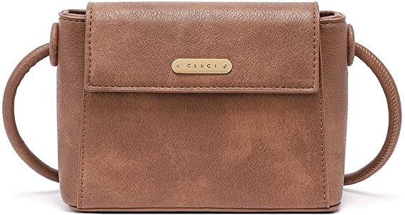 CLUCI Small Crossbody Bags for Women Vegan Leather Flap Fashion Ladies Travel Shoulder Purse with Adjustable Strap