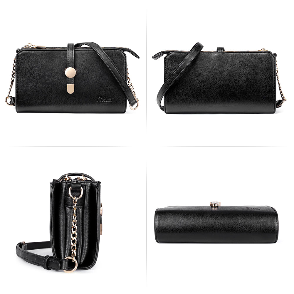 CLUCI Leather Crossbody Bags for Women Small Vintage Shoulder Purses Fashion Travel Bag with Adjustable Strap