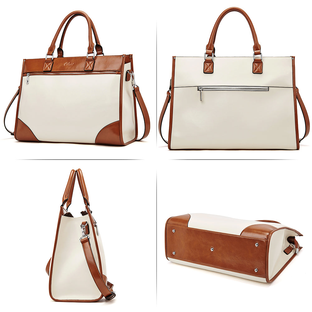 Lauren Ladies Wax Leather Briefcase Purse Laptop Bag