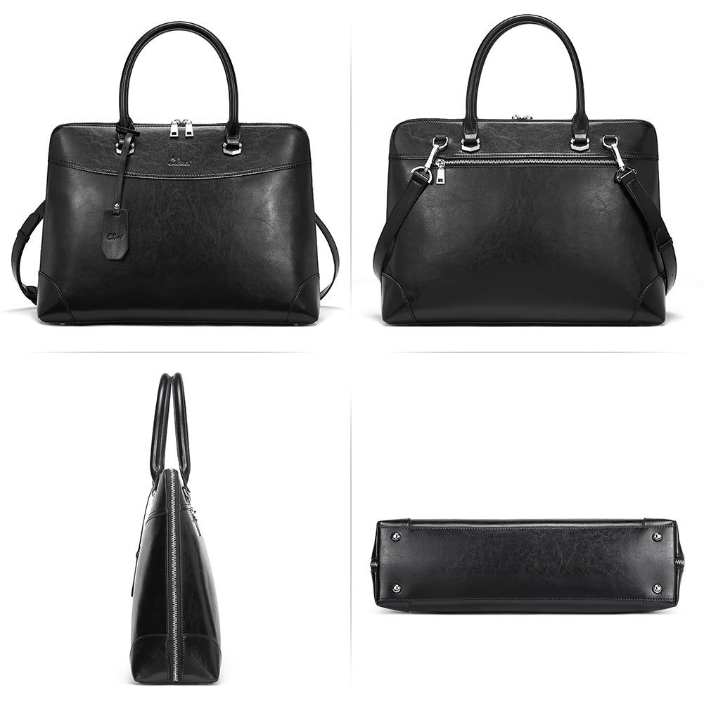 Claire Large Senior Leather Color Blocking Briefcase For Women